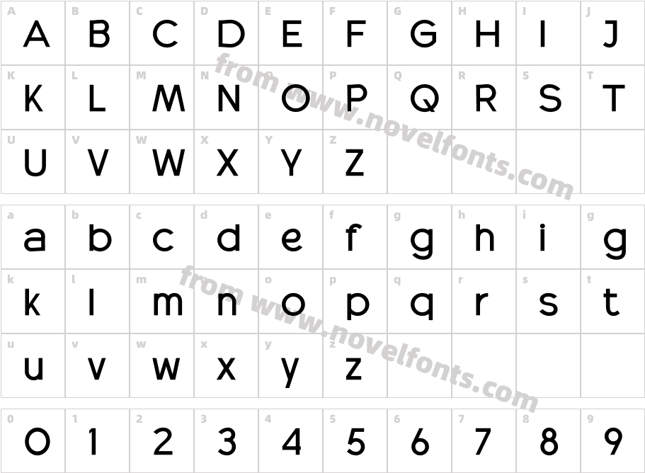 RADEON BoldCharacter Map