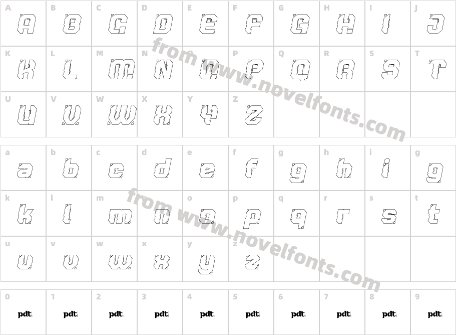 RAXON-OutlineSlantCharacter Map