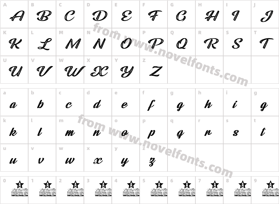 ROOSTER ROOTS PERSONAL USE RegularCharacter Map