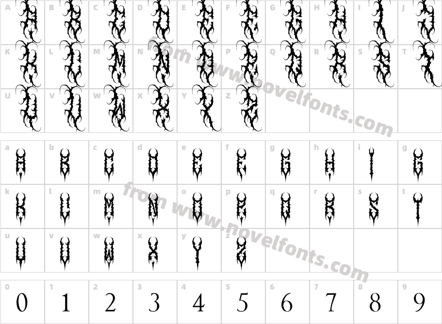 ROSES METALCharacter Map