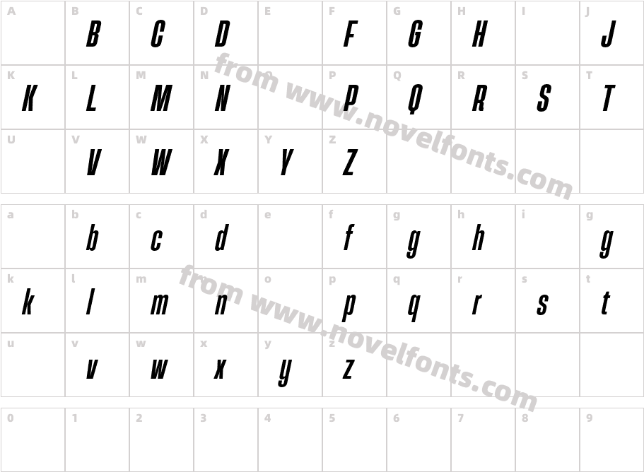 Rahong DEMO ExtraBold ItalicCharacter Map