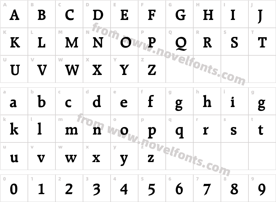 RaleighCBT-BoldCharacter Map