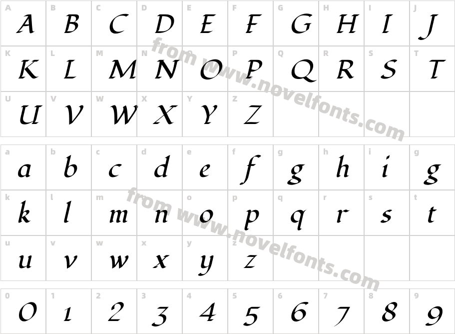 Fondamento-ItalicCharacter Map