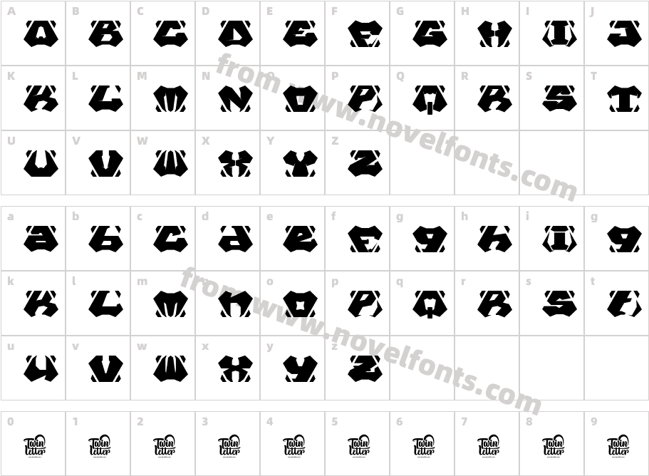 RaqibRegular-Ea7g4Character Map