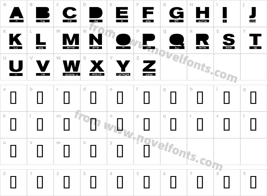 Fonetica RegularCharacter Map