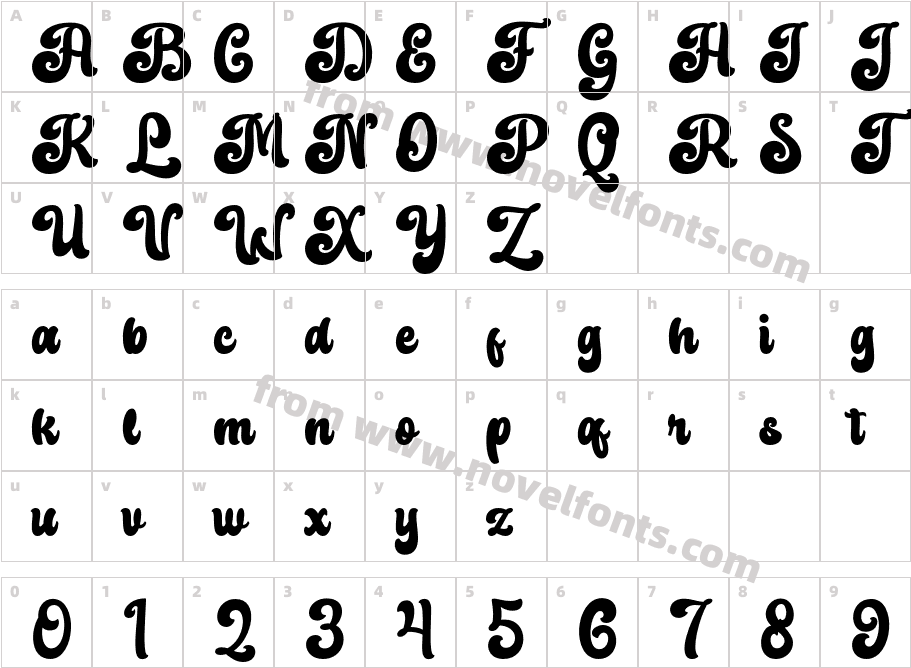 Raydhen RegularCharacter Map