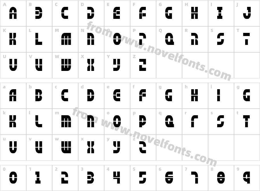 RebelCommandCondensedCharacter Map