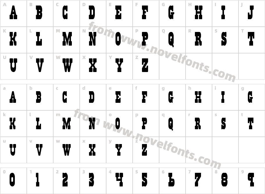 Regulators CondensedCharacter Map