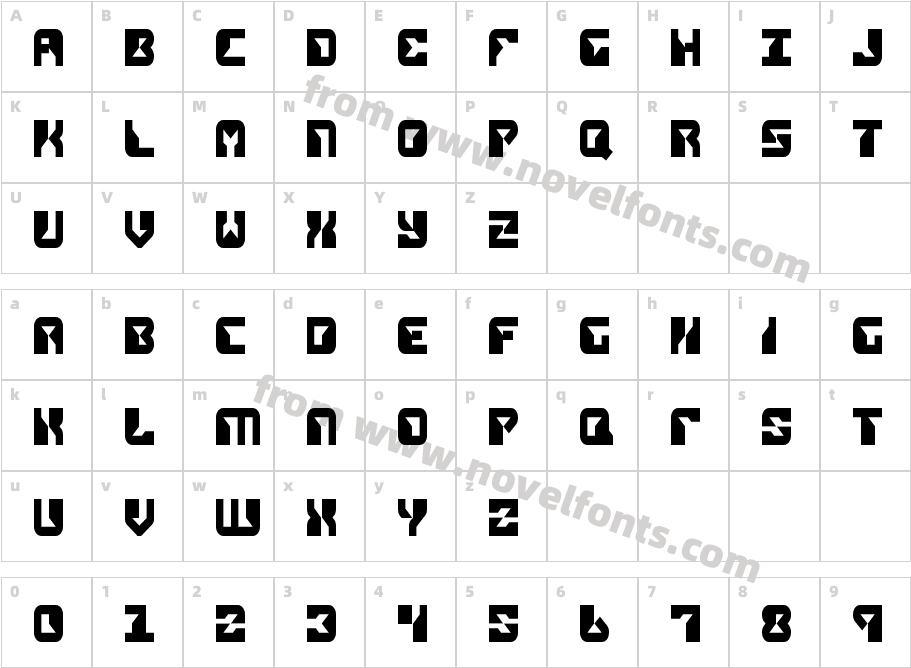 ReplicantCondensedCharacter Map