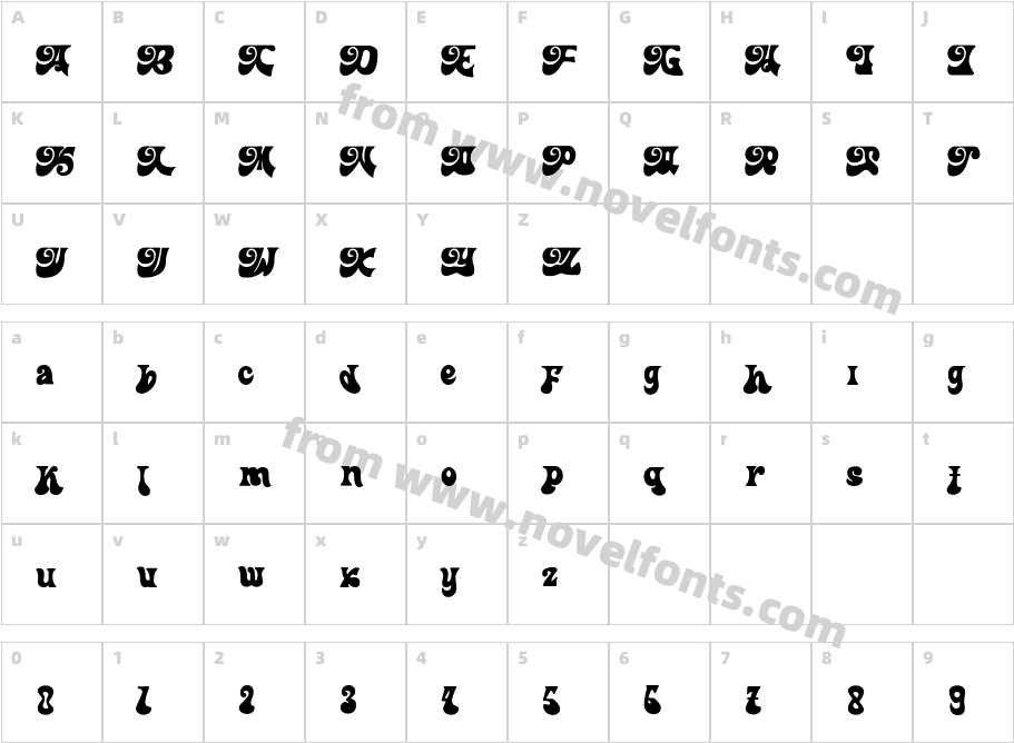 RetrockRegularCharacter Map