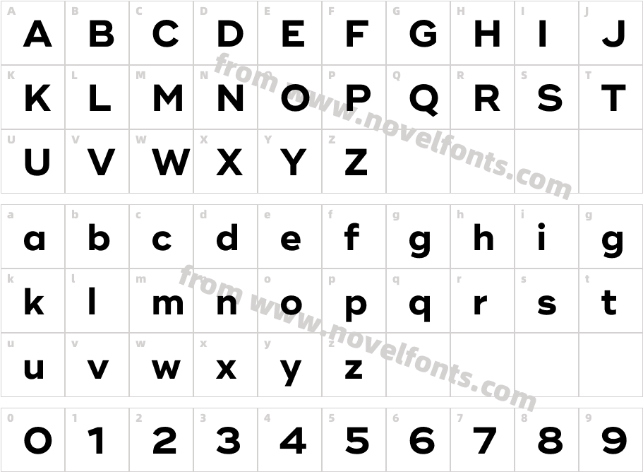 Ridley Grotesk BoldCharacter Map