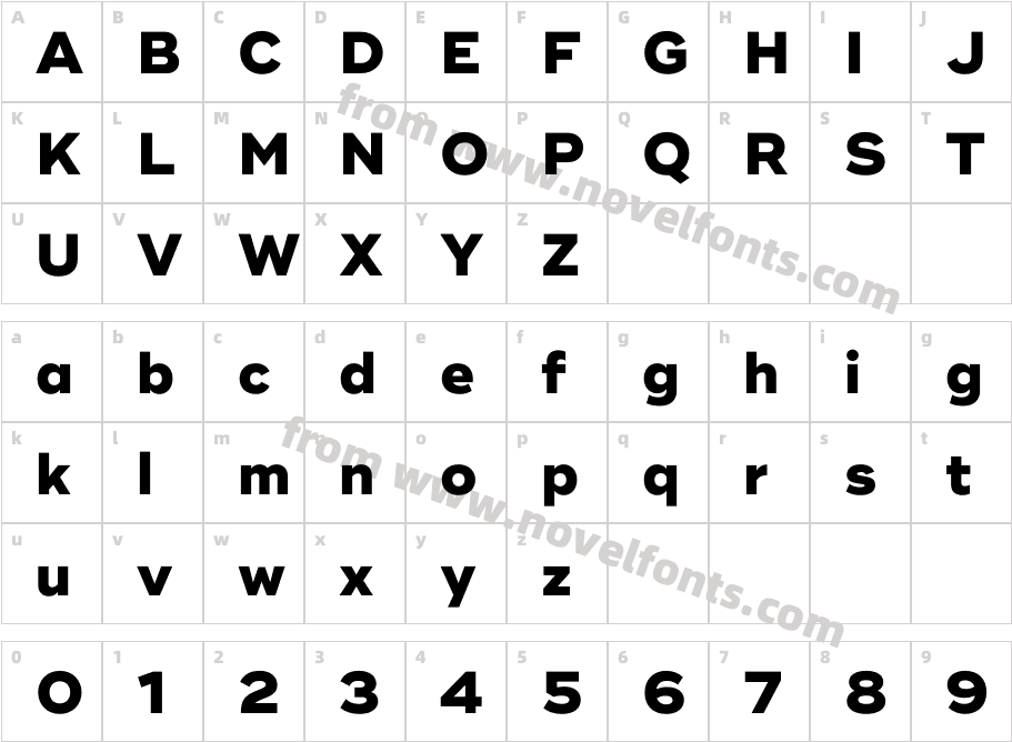 Ridley Grotesk ExtraBoldCharacter Map