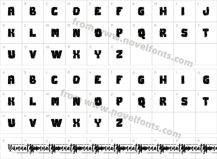 River Stone Personal UseCharacter Map