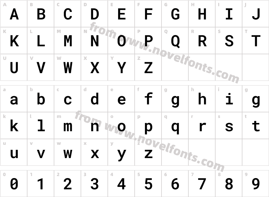 Roboto Mono SemiBoldCharacter Map