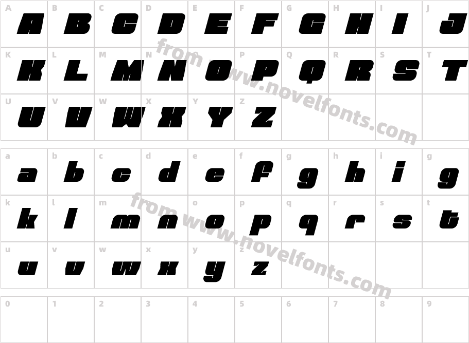 Rock Radio SlantCharacter Map