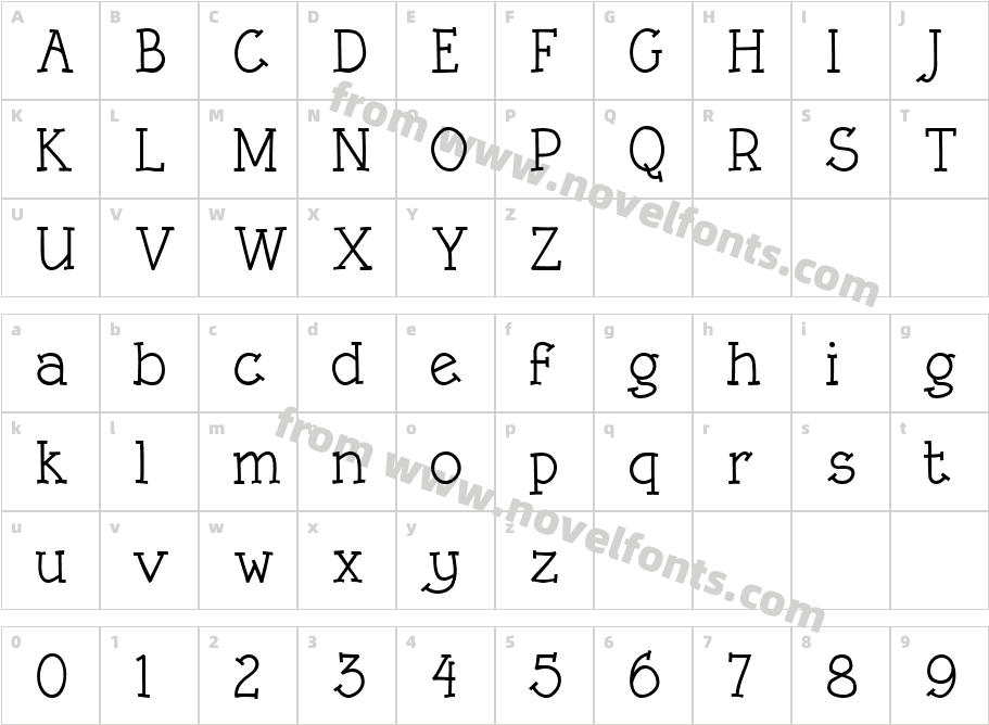 RoughLT-MediumCharacter Map