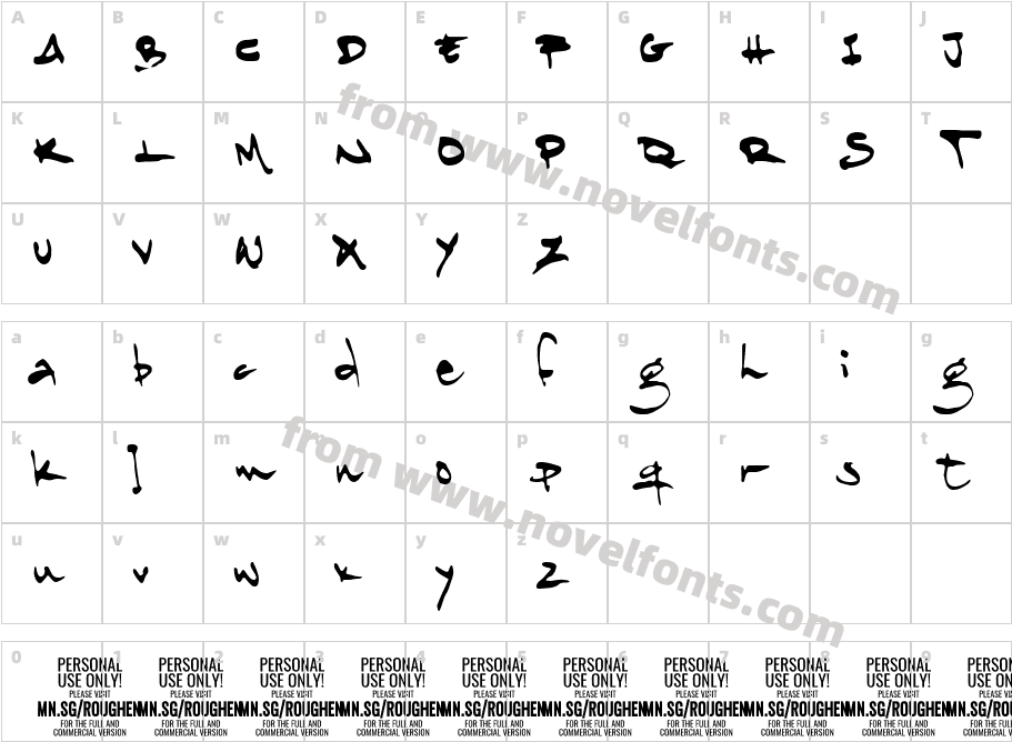 Roughen PERSONAL USE ONLYCharacter Map