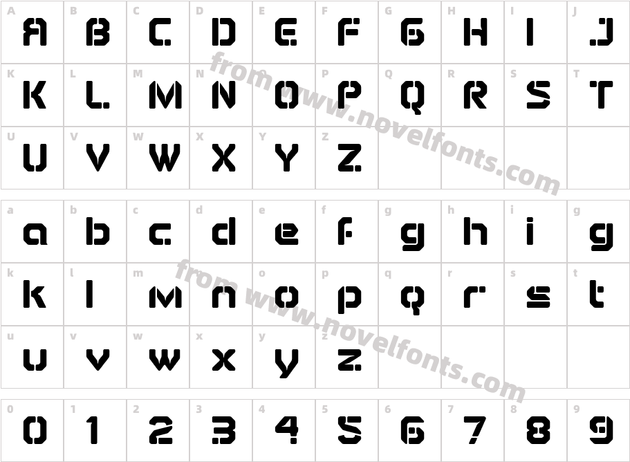 Airbrake RoundedCharacter Map