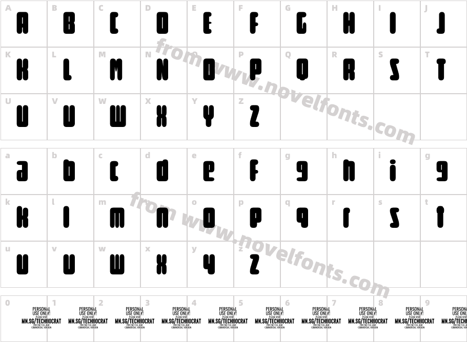 Round Technocrat PERSONAL RegularCharacter Map