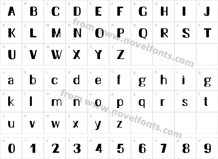 Rounded Bar RegularCharacter Map