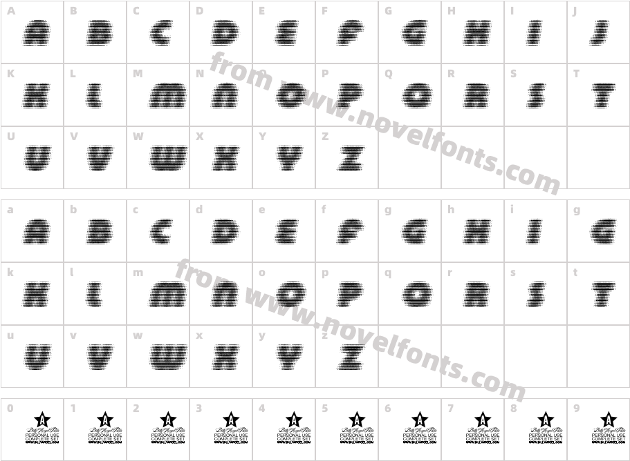 SCOREBOARD TYPE ITALIC PERSONALCharacter Map