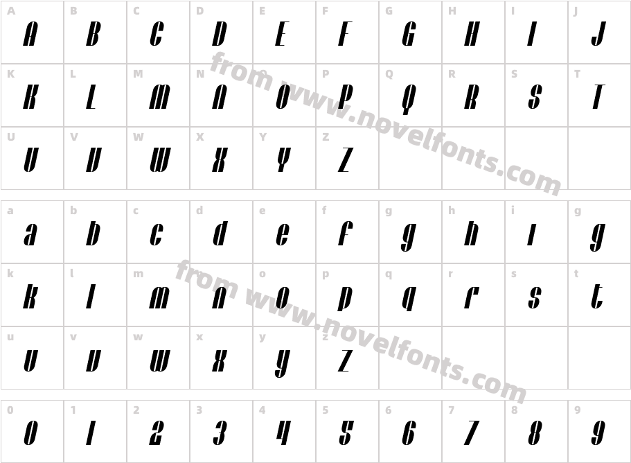 SFBaroquesqueExtended-ObliqueCharacter Map