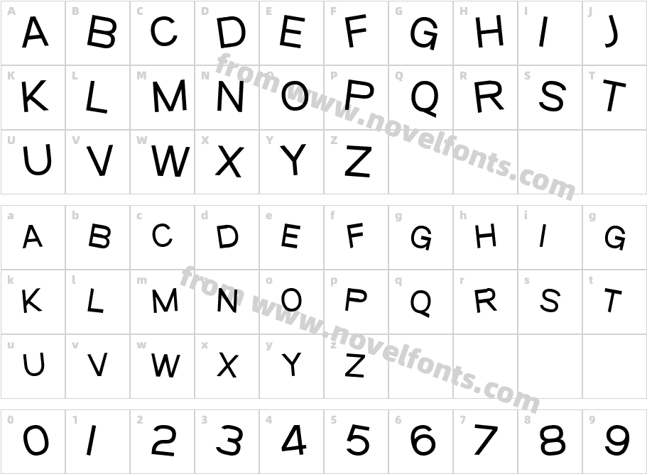 SFBeavertonSCMediumCharacter Map