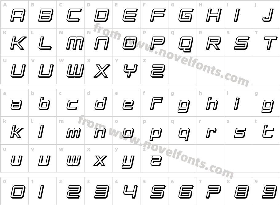 SFChromium24-BoldObliqueCharacter Map