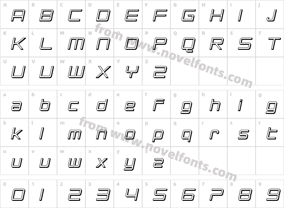 SFChromium24-ObliqueCharacter Map