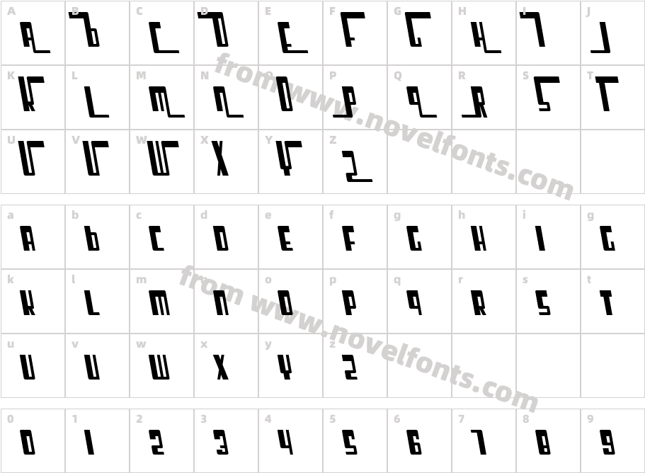 SFCosmicAgeCondensed-ObliqueCharacter Map