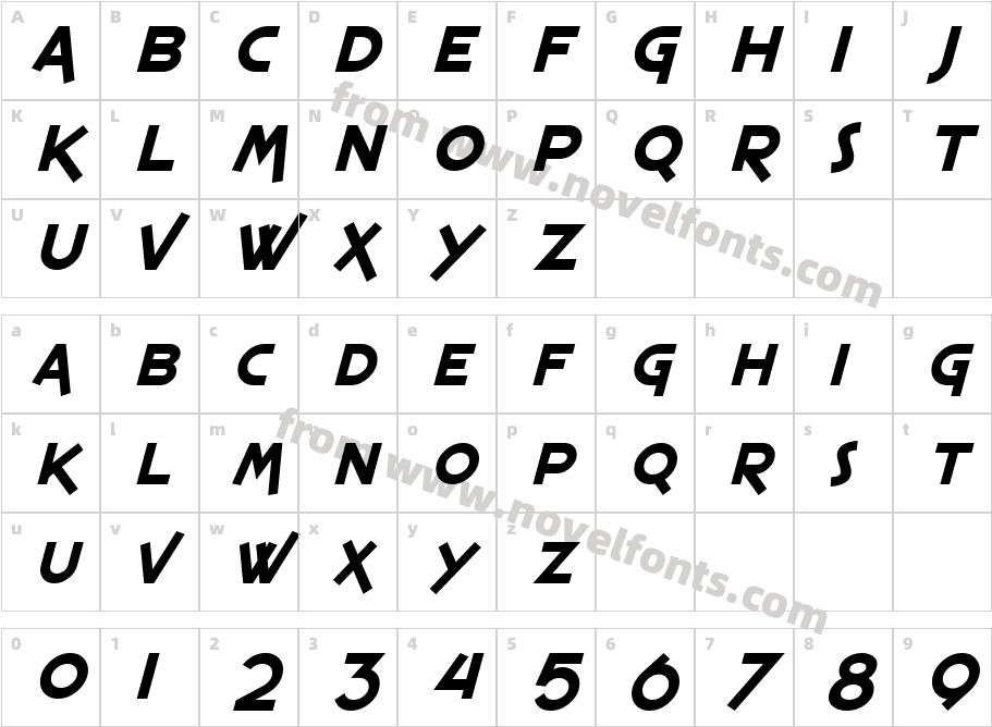 SFEspressoShackItalicCharacter Map