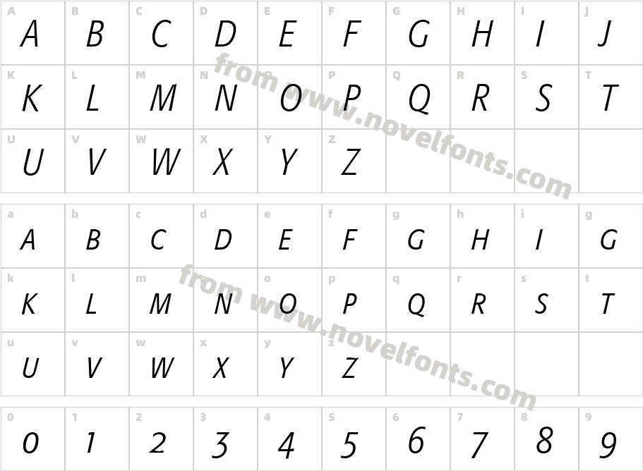 Formata Light Condensed Italic Small Caps & Oldstyle FiguresCharacter Map