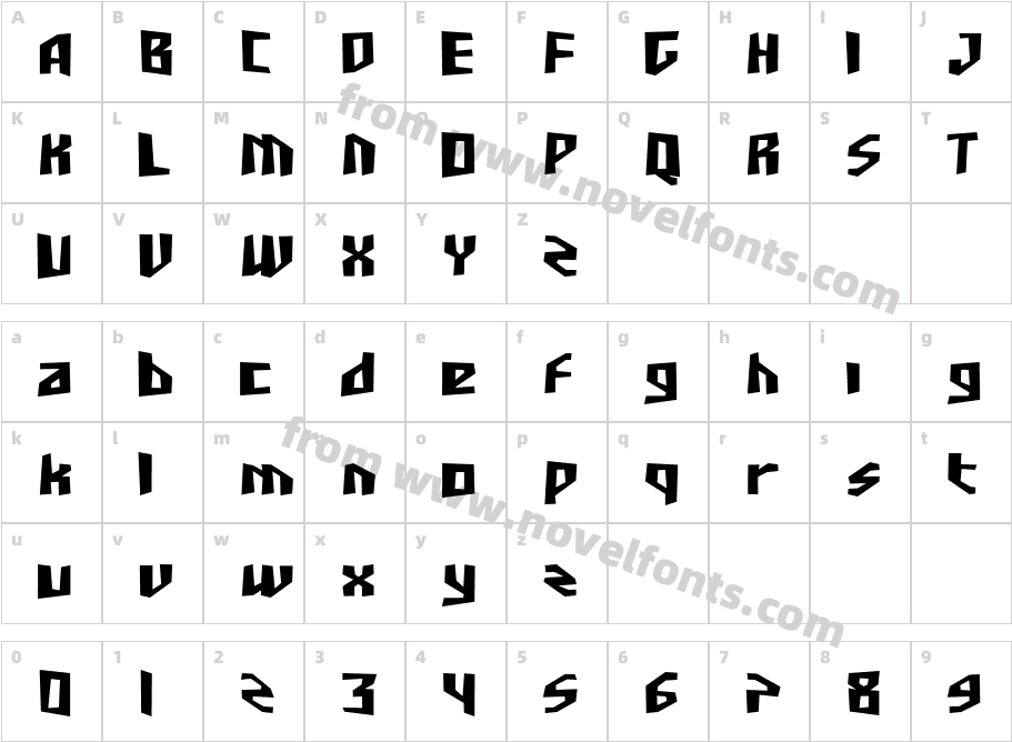 SFJunkCulture-BoldCharacter Map