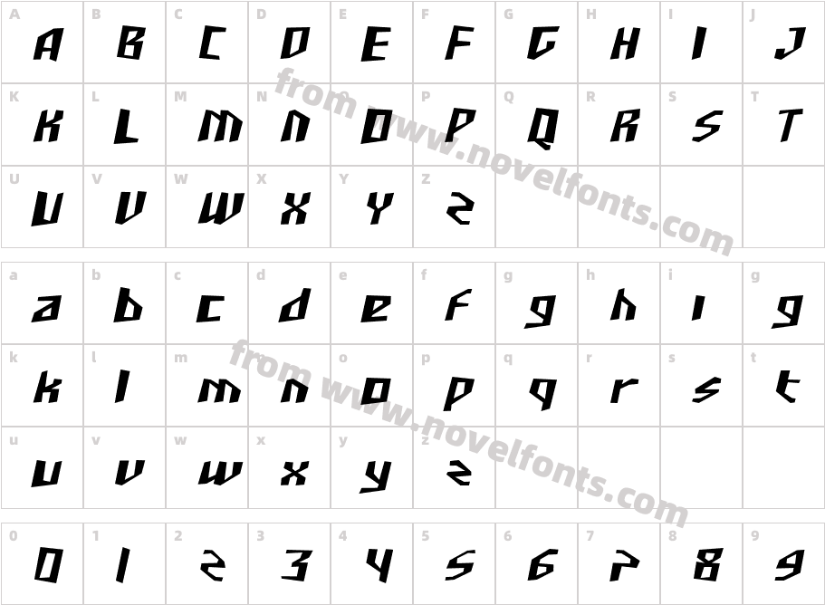 SFJunkCulture-ObliqueCharacter Map