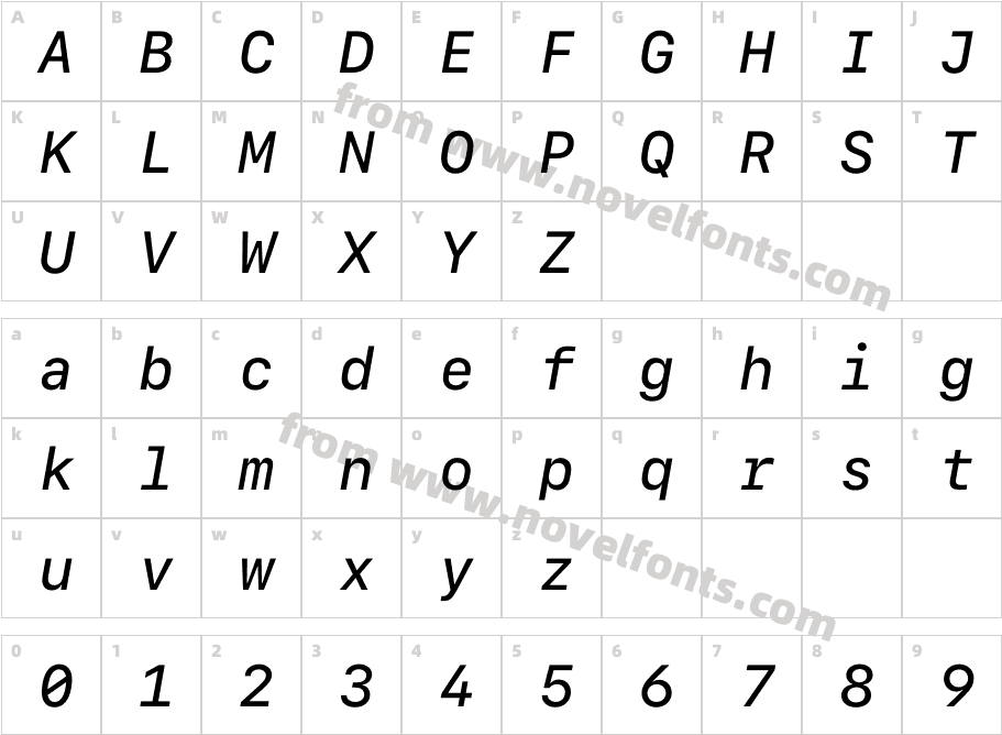 SFMono-MediumItalicCharacter Map