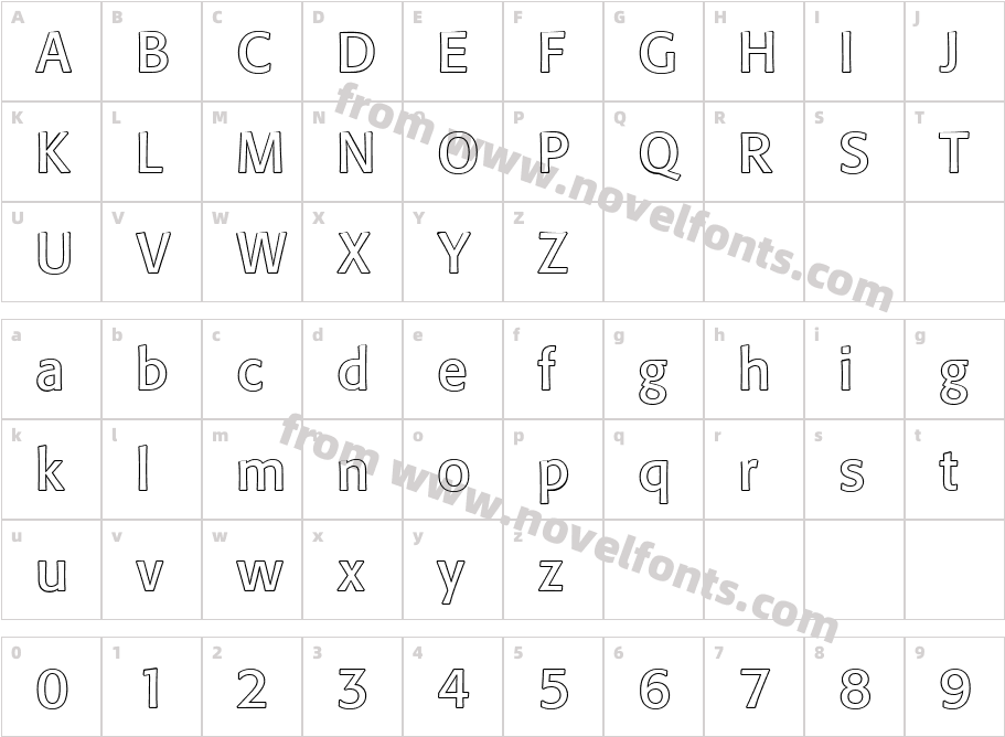 Formata OutlineCharacter Map