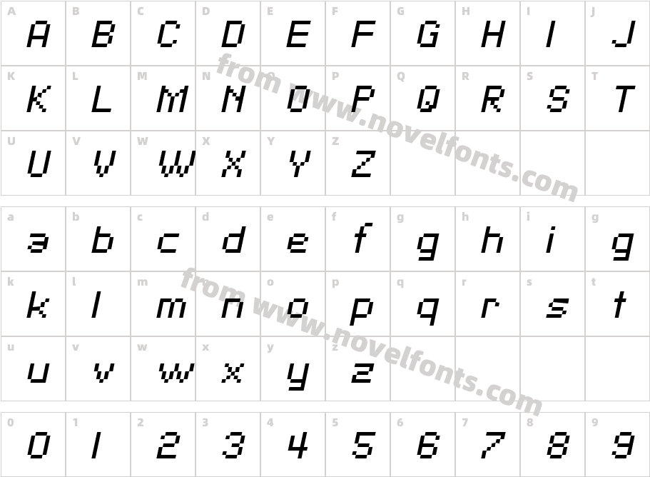 SFPixelate-ObliqueCharacter Map