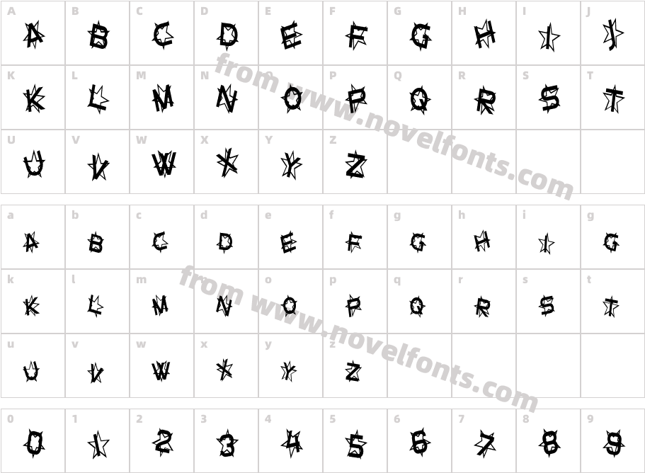 SFStarDustCondensedCharacter Map