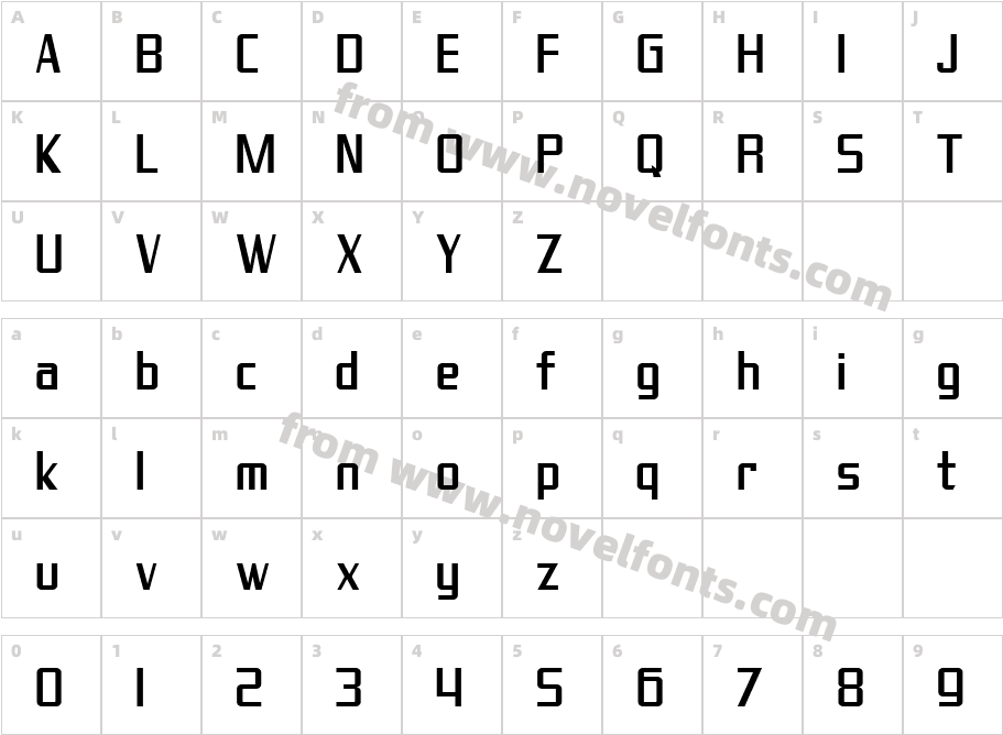 SFTheraminGothicCondensedCharacter Map