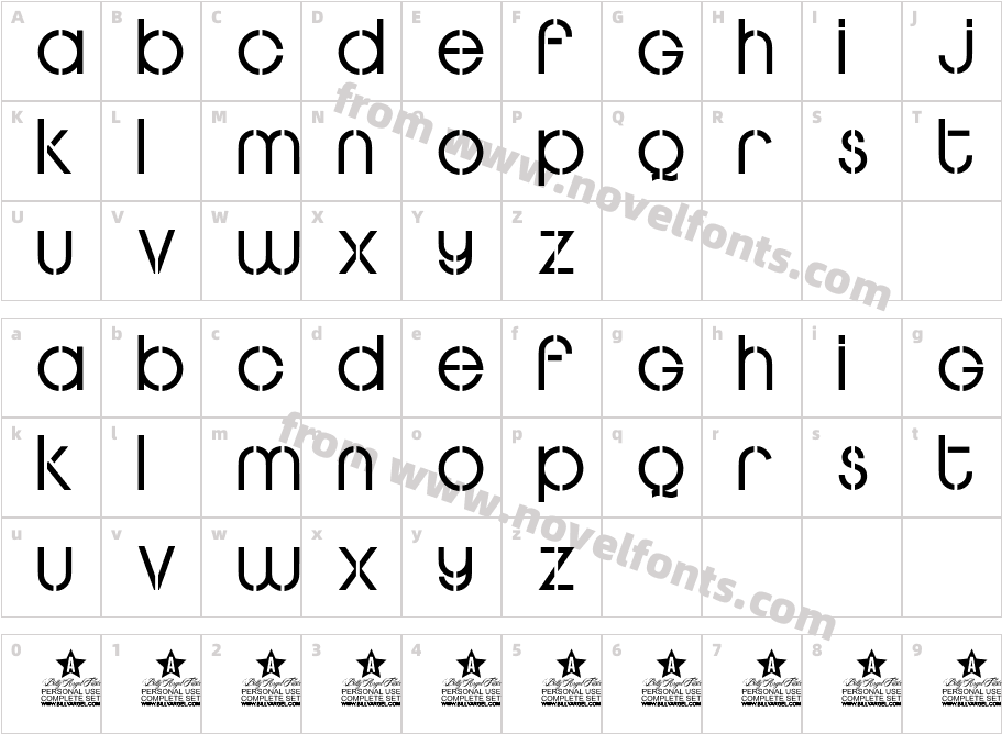 STENCILOVE PERSONAL USE RegularCharacter Map