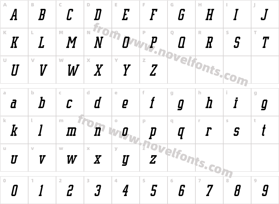 SUPREMEBW90-ItalicCharacter Map