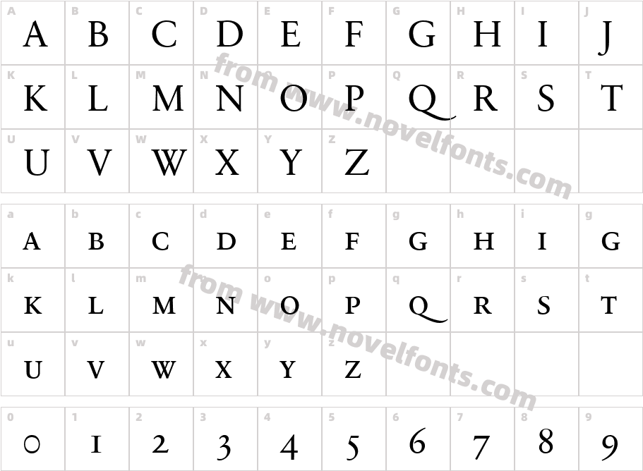 SabonNextLT-DisplaySCCharacter Map