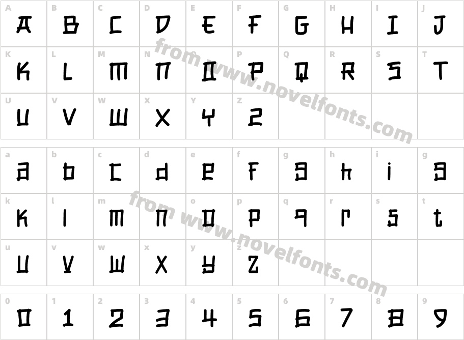 Sakura RegularCharacter Map