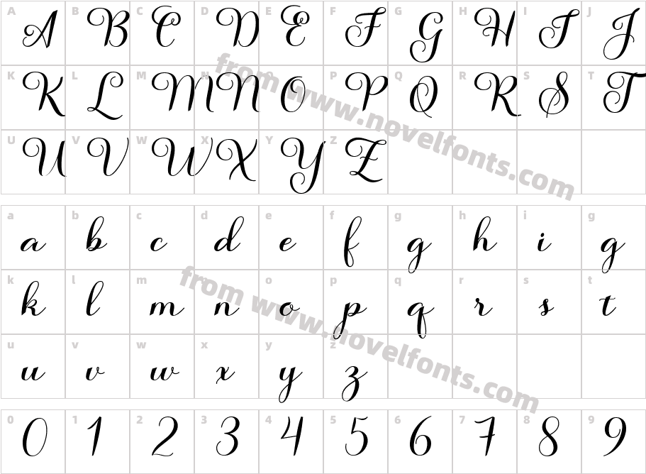 Salsadila ScriptCharacter Map