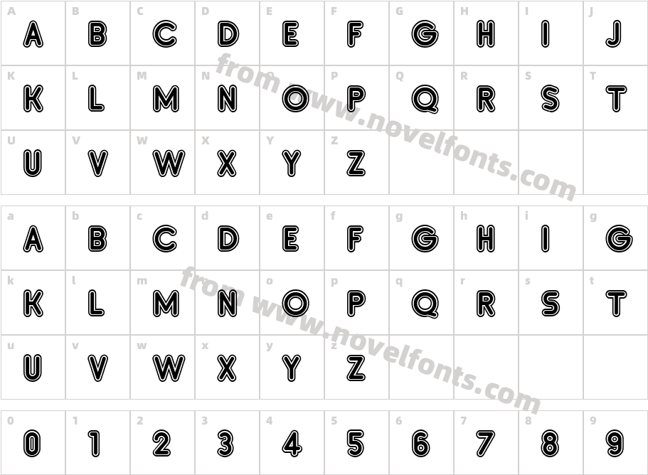 Sanasoft Inset D.kzCharacter Map