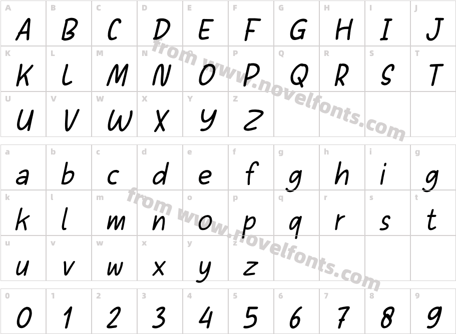 SansAndreasDemoItalic-OVeV8Character Map