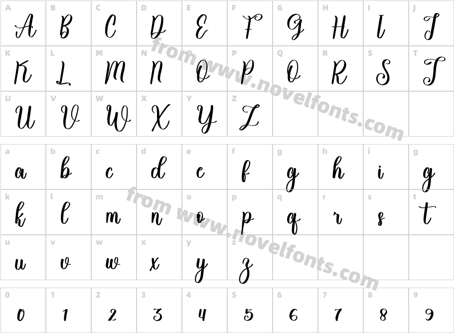 SantinaRegularCharacter Map