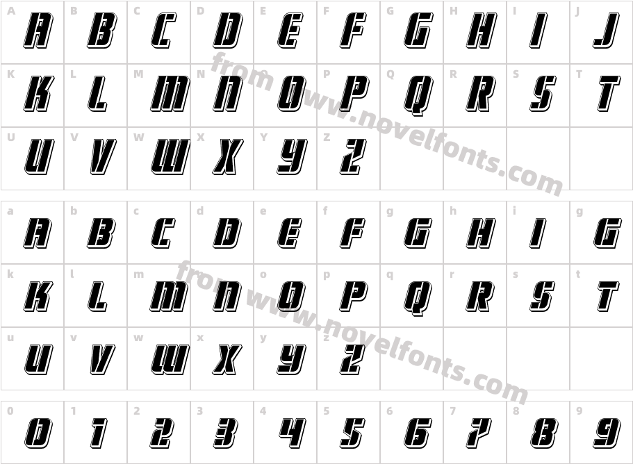 Fortune Soldier Punch ItalicCharacter Map