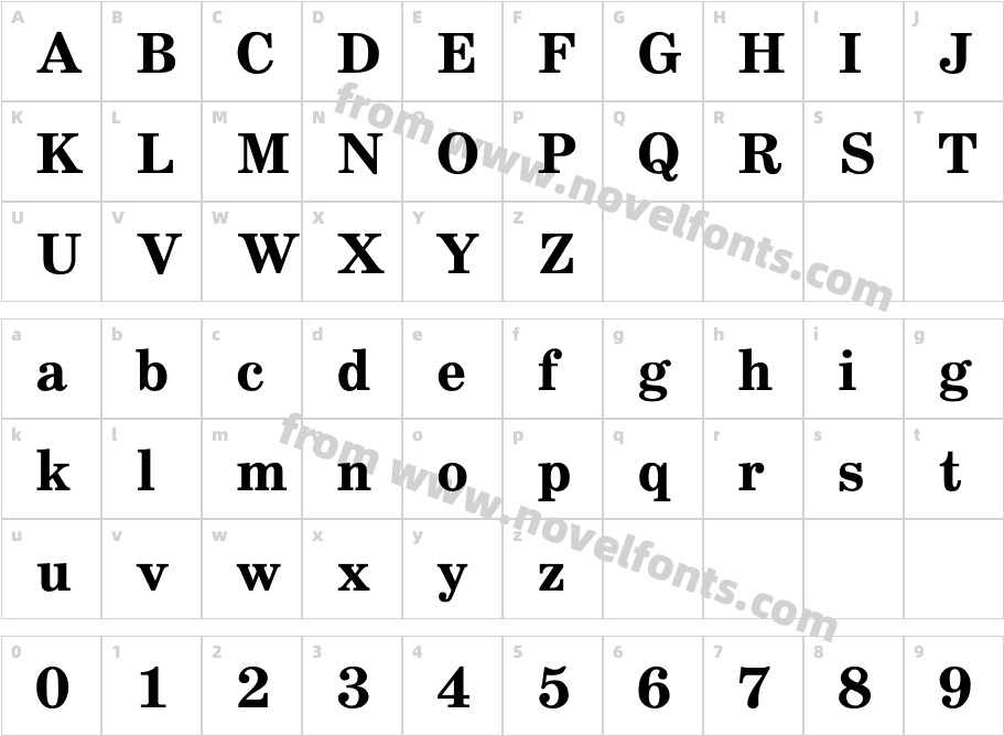 SchoolBook-BoldCharacter Map