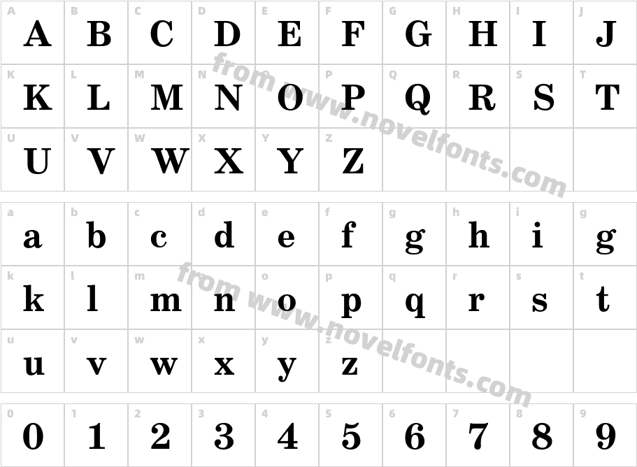 SchoolBookAC-BoldCharacter Map